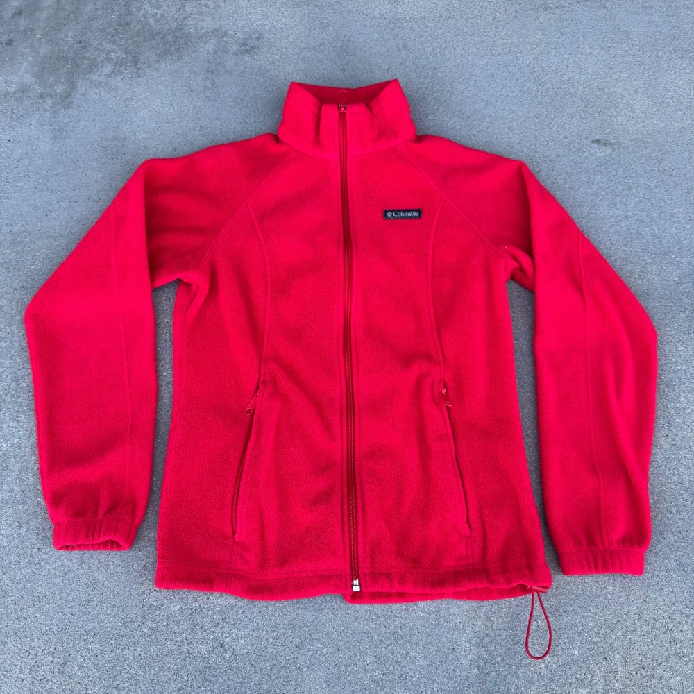 Columbia Women Full Zip Fleece Jacket Red Small